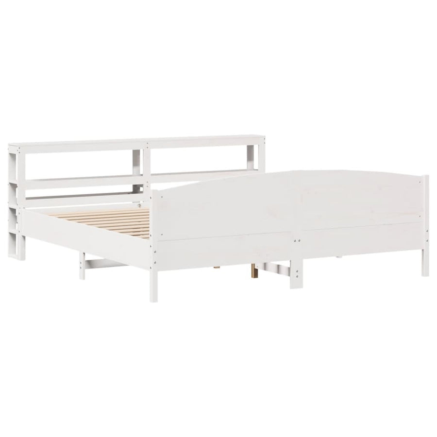 Bedframe zonder matras massief grenenhout wit 200x200 cm
