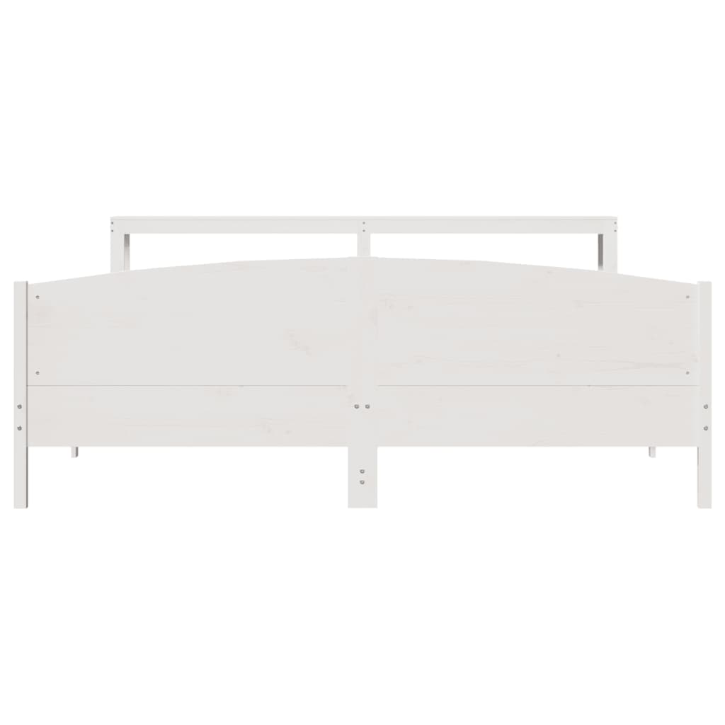 Bedframe zonder matras massief grenenhout wit 200x200 cm
