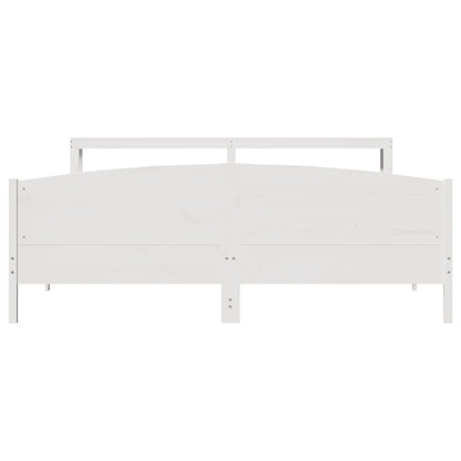Bedframe zonder matras massief grenenhout wit 200x200 cm