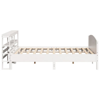 Bedframe zonder matras massief grenenhout wit 200x200 cm