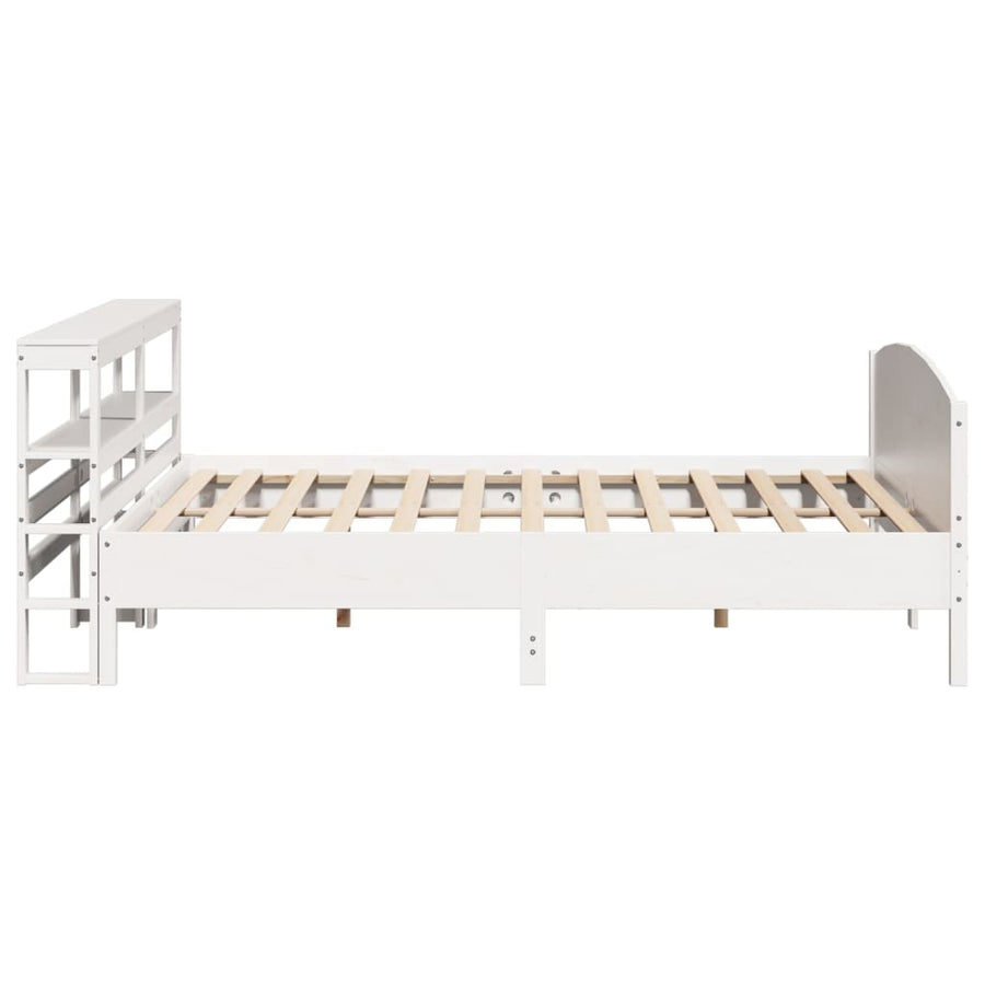 Bedframe zonder matras massief grenenhout wit 200x200 cm