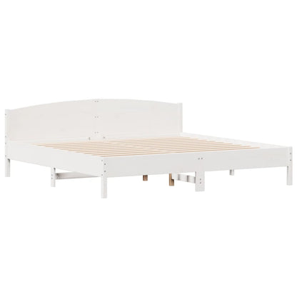 Bedframe zonder matras massief grenenhout wit 200x200 cm