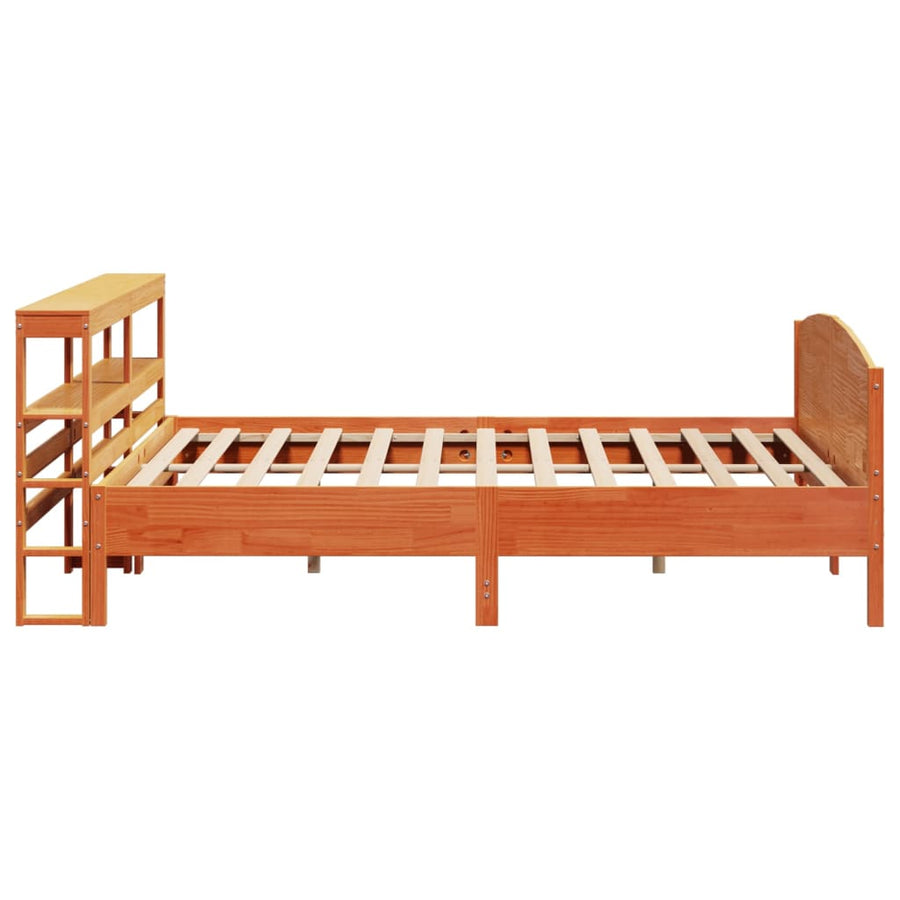 Bedframe zonder matras massief grenenhout wasbruin 200x200 cm