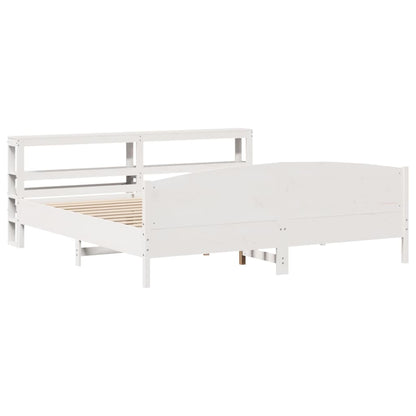 Bedframe zonder matras massief grenenhout wit 180x200 cm