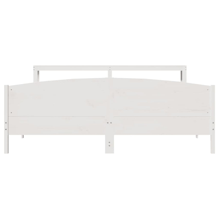 Bedframe zonder matras massief grenenhout wit 180x200 cm