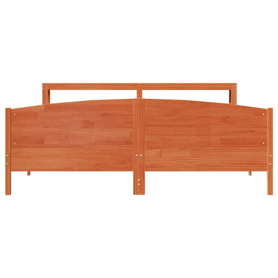 Bedframe zonder matras massief grenenhout wasbruin 180x200 cm