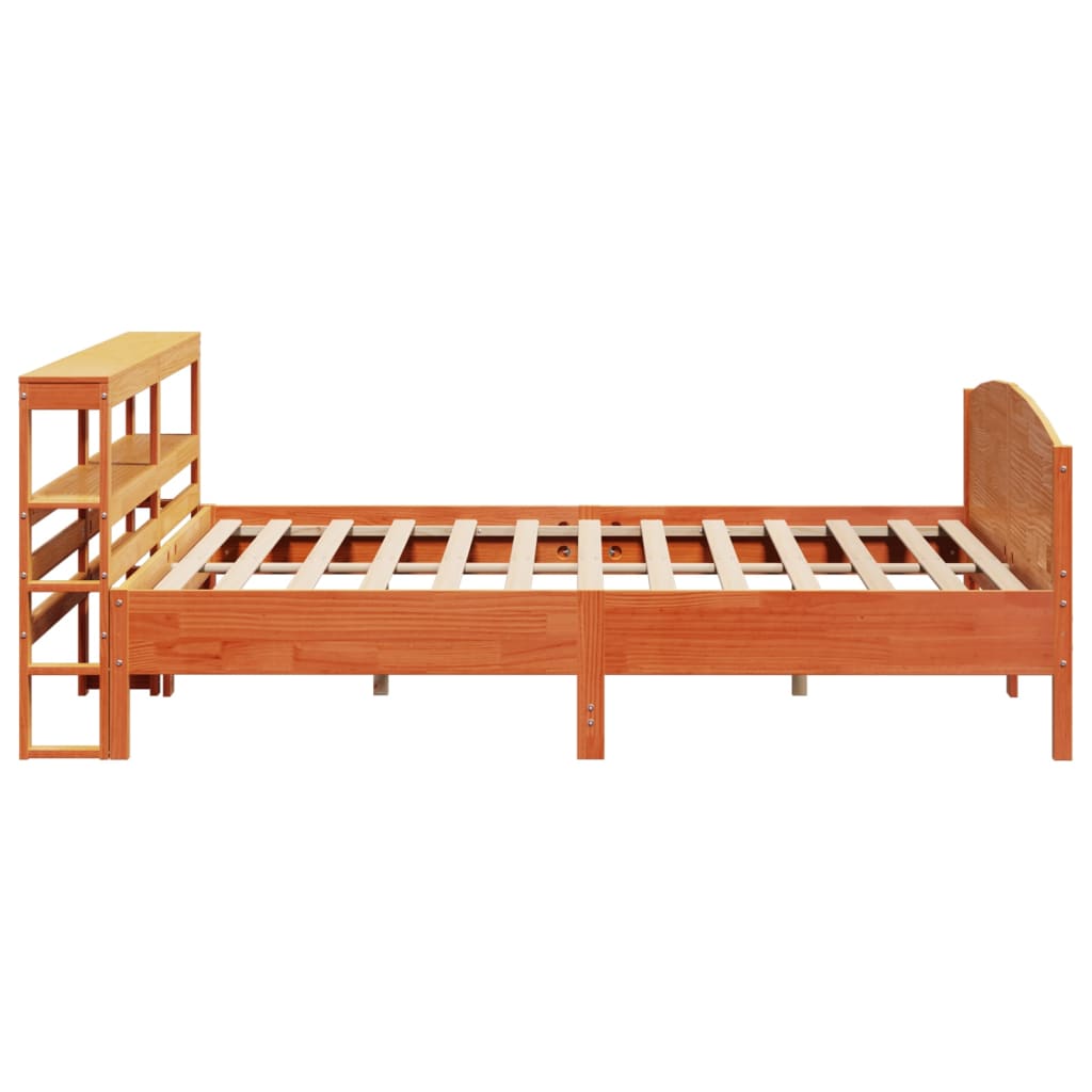 Bedframe zonder matras massief grenenhout wasbruin 180x200 cm