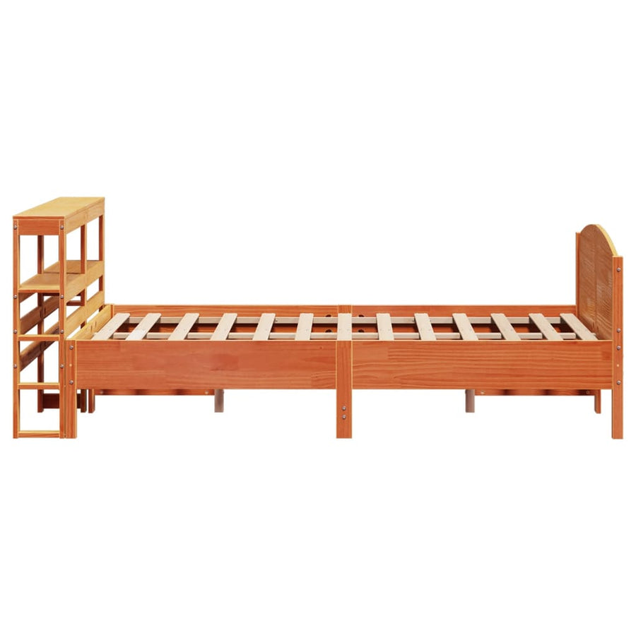 Bedframe zonder matras massief grenenhout wasbruin 160x200 cm