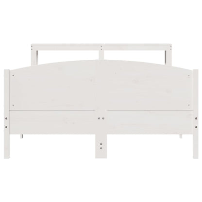 Bedframe zonder matras massief grenenhout wit 150x200 cm