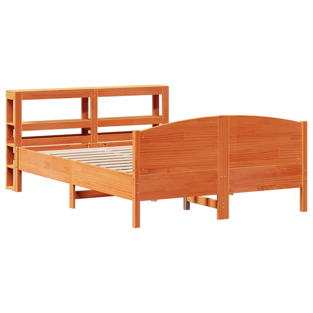 Bedframe zonder matras massief grenenhout wasbruin 150x200 cm