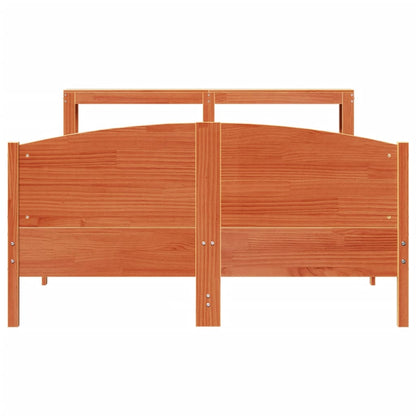 Bedframe zonder matras massief grenenhout wasbruin 150x200 cm