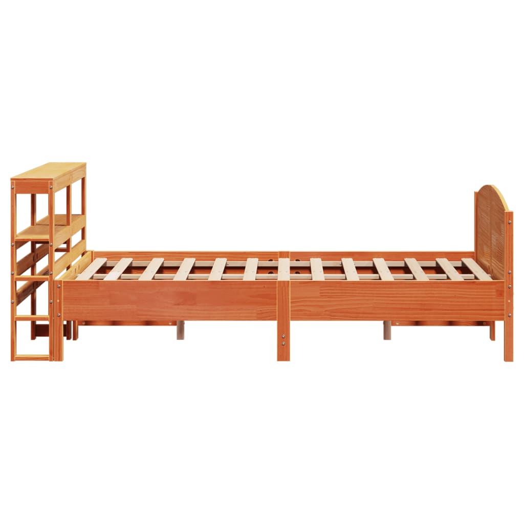 Bedframe zonder matras massief grenenhout wasbruin 150x200 cm