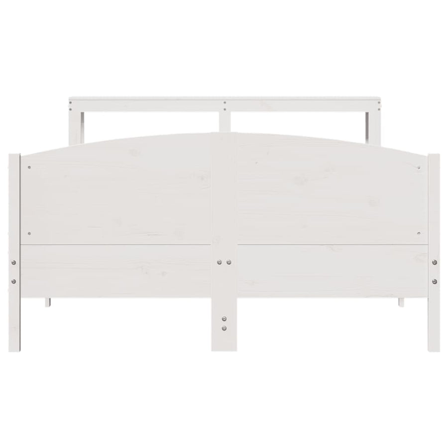 Bedframe zonder matras massief grenenhout wit 140x200 cm