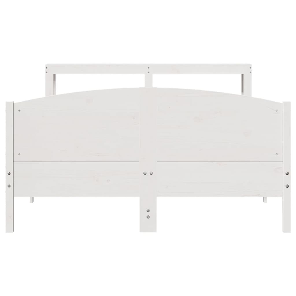 Bedframe zonder matras massief grenenhout wit 120x200 cm