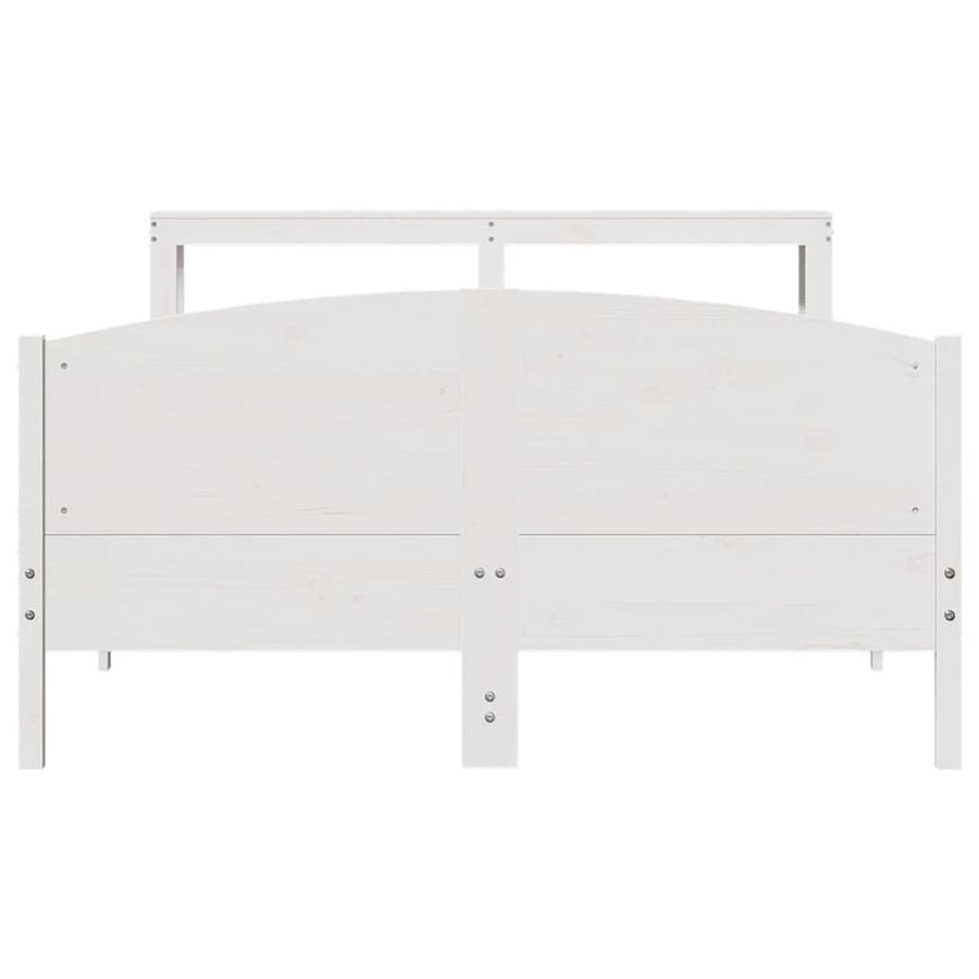 Bedframe zonder matras massief grenenhout wit 140x190 cm