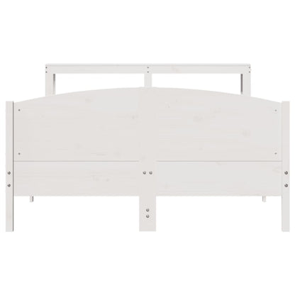 Bedframe zonder matras massief grenenhout wit 135x190 cm