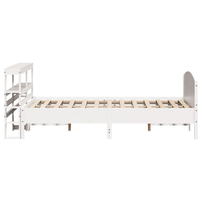 Bedframe zonder matras massief grenenhout wit 135x190 cm