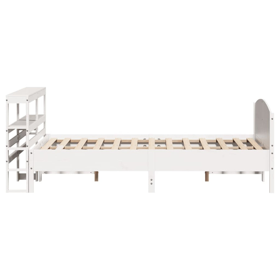 Bedframe zonder matras massief grenenhout wit 135x190 cm