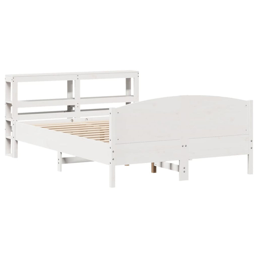 Bedframe zonder matras massief grenenhout wit 120x190 cm