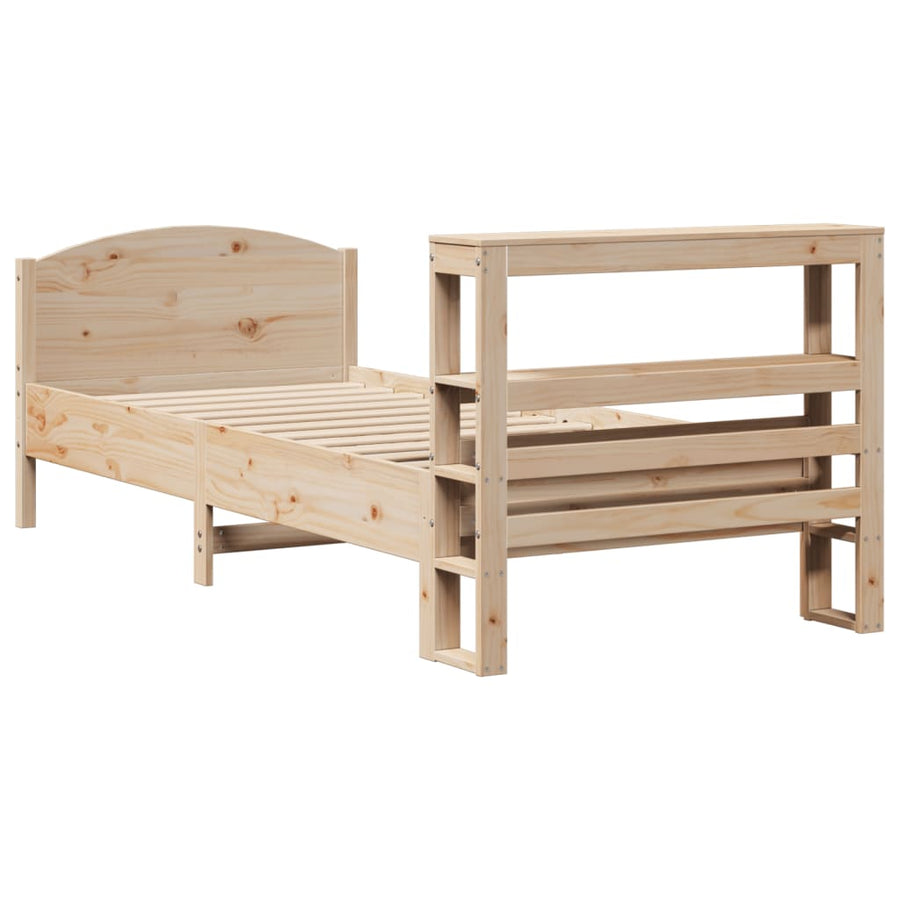 Bedframe zonder matras massief grenenhout 75x190 cm