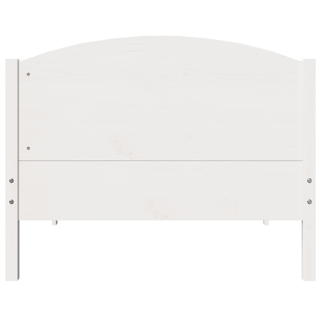 Bedframe zonder matras massief grenenhout wit 75x190 cm