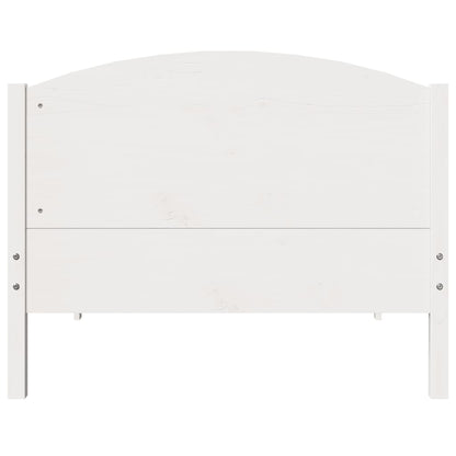 Bedframe zonder matras massief grenenhout wit 75x190 cm