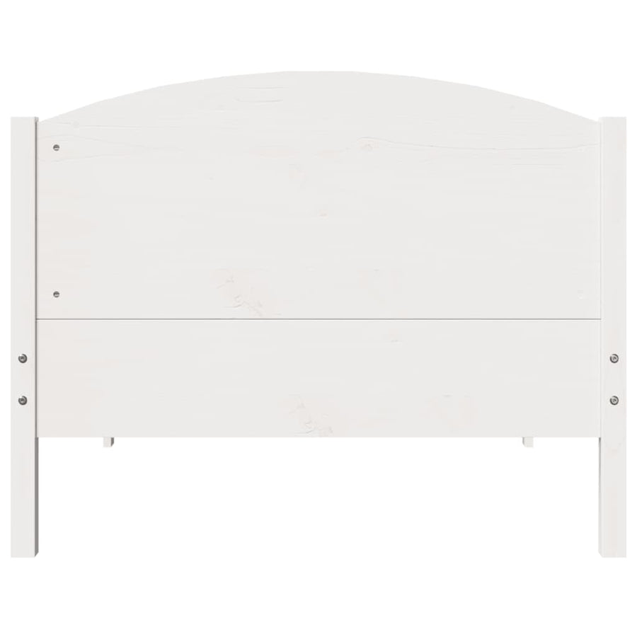 Bedframe zonder matras massief grenenhout wit 75x190 cm