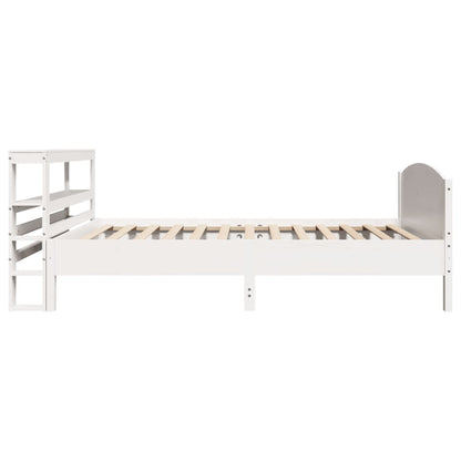 Bedframe zonder matras massief grenenhout wit 75x190 cm