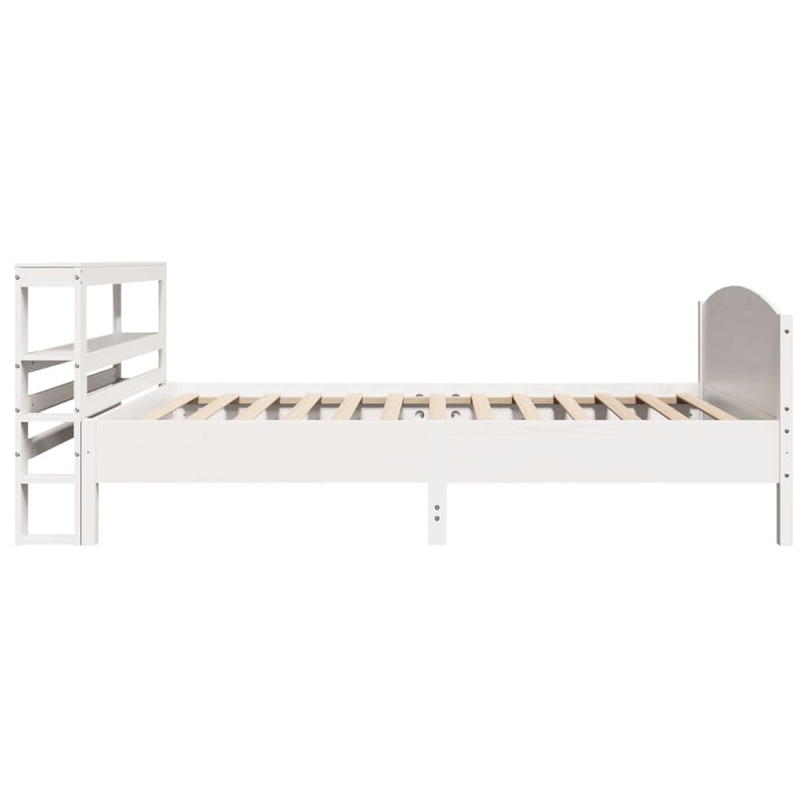 Bedframe zonder matras massief grenenhout wit 75x190 cm