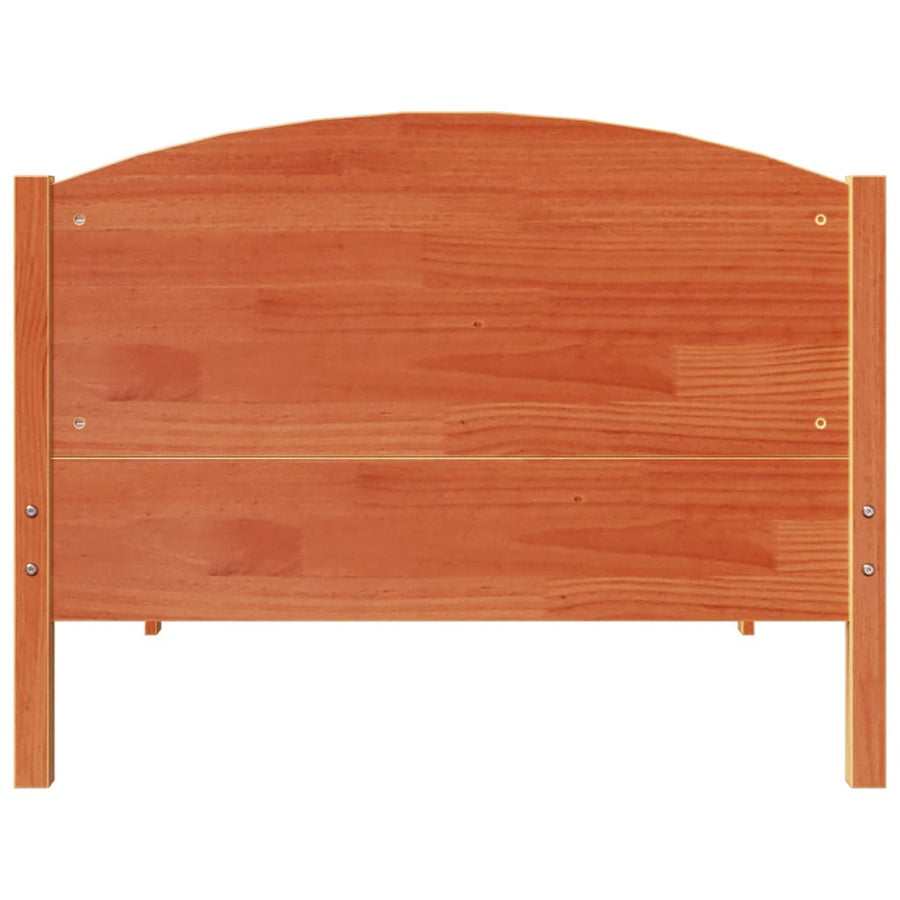 Bedframe zonder matras massief grenenhout wasbruin 75x190 cm