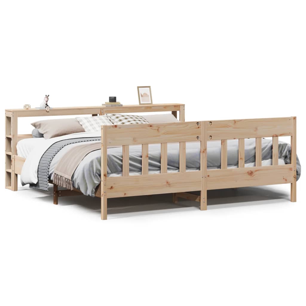 Bedframe Zonder Matras Massief Grenenhout 200 x 200 cm Naturel
