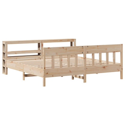 Bedframe Zonder Matras Massief Grenenhout 200 x 200 cm Naturel