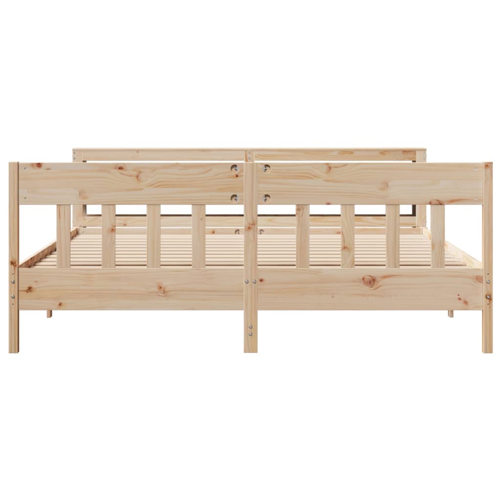 Bedframe Zonder Matras Massief Grenenhout 200 x 200 cm Naturel