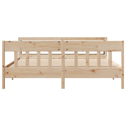Bedframe Zonder Matras Massief Grenenhout 200 x 200 cm Naturel