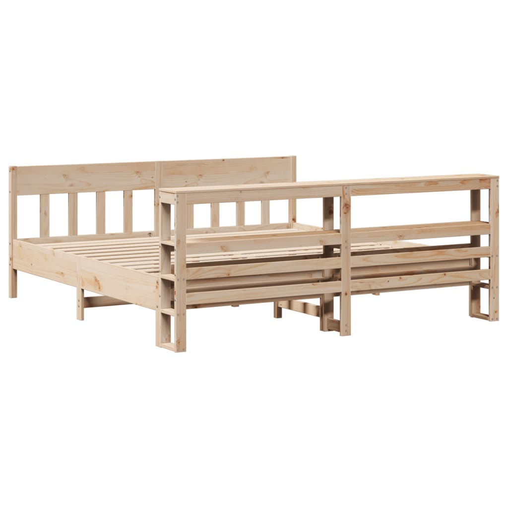 Bedframe Zonder Matras Massief Grenenhout 200 x 200 cm Naturel