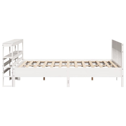 Bedframe zonder matras massief grenenhout wit 200x200 cm