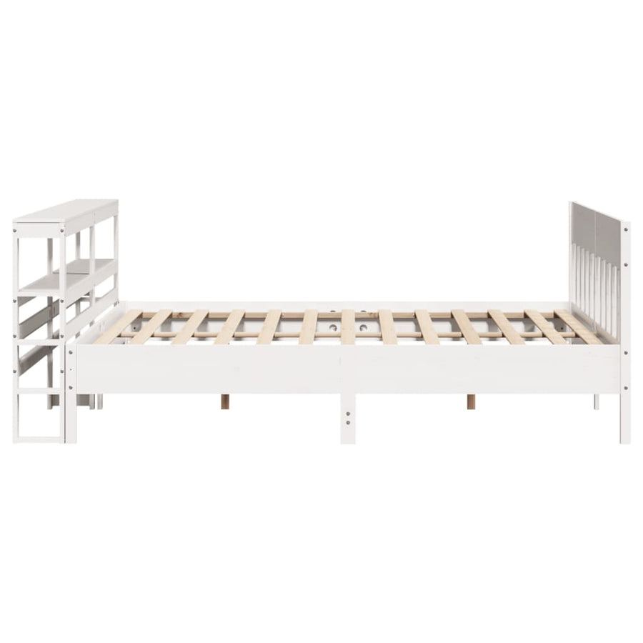 Bedframe zonder matras massief grenenhout wit 200x200 cm