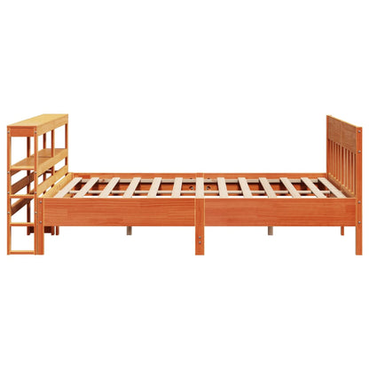 Bedframe zonder matras massief grenenhout wasbruin 200x200 cm