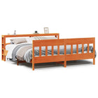 Bed frame without mattress solid pine wax brown 200x200 cm
