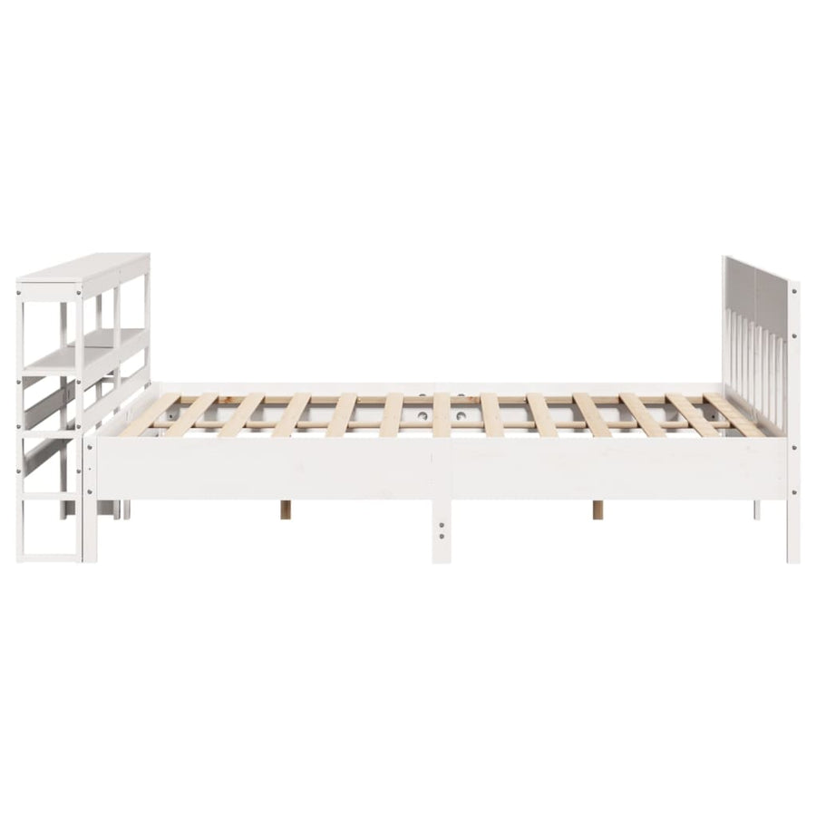 Bedframe zonder matras massief grenenhout wit 180x200 cm