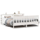 Bed frame without mattress solid pine wood white 180x200 cm