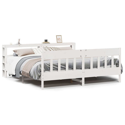 Bedframe zonder matras massief grenenhout wit 180x200 cm