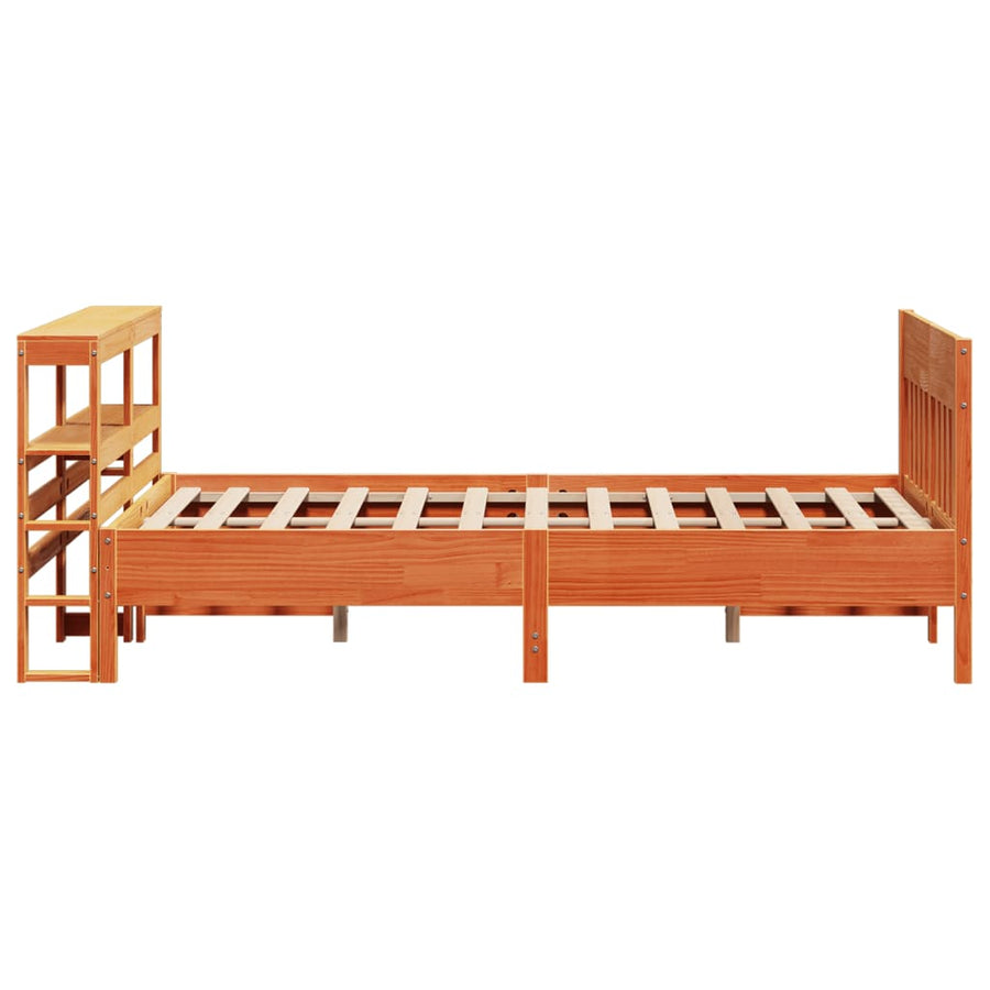Bedframe zonder matras massief grenenhout wasbruin 160x200 cm