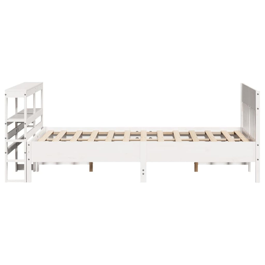 Bedframe zonder matras massief grenenhout wit 120x200 cm