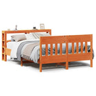 Bed frame without mattress solid pine wash brown 120x200 cm