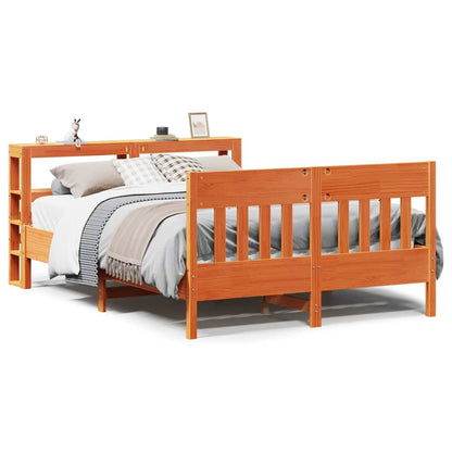 Bedframe zonder matras massief grenenhout wasbruin 120x200 cm