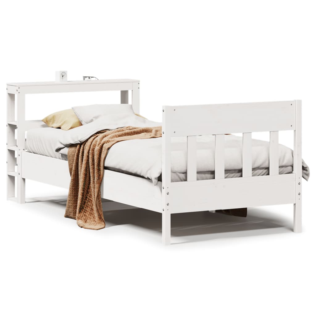 Bedframe Zonder Matras Massief Grenenhout 90 x 200 cm Wit