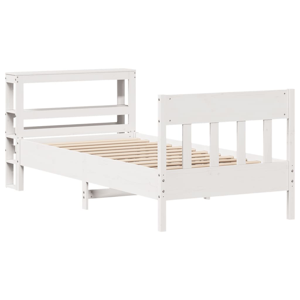 Bedframe Zonder Matras Massief Grenenhout 90 x 200 cm Wit