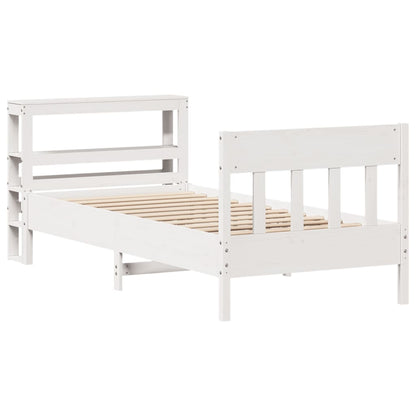 Bedframe Zonder Matras Massief Grenenhout 90 x 200 cm Wit