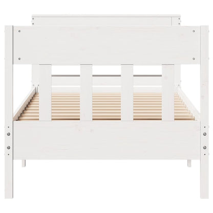 Bedframe Zonder Matras Massief Grenenhout 90 x 200 cm Wit